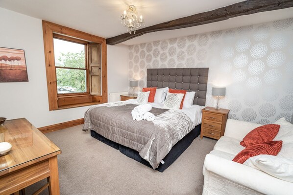 The second bedroom has a super-king sized bed