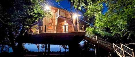 Treehouse at dusk