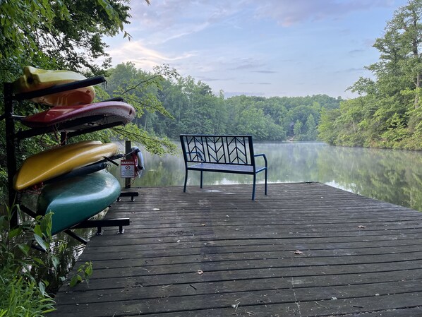 Private dock and cove with boats!
