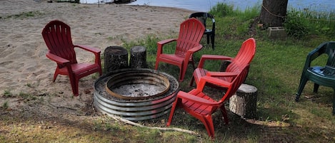 Adirondack chairs added to the fire place