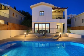 Evening elegance on pool terrace