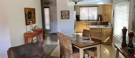 Living Room with view of the kitchen