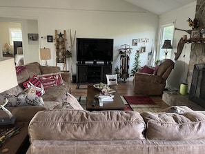 Living room with big screen TV