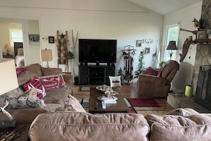 Living room with big screen TV