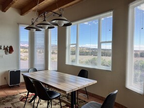 View of Thousand Lake Mountain from dining area
