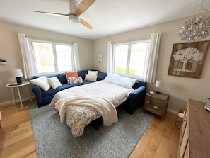 Sleeper sofa when it is open. Surprisingly comfortable.