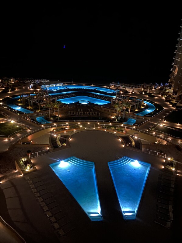NIght view from the patio