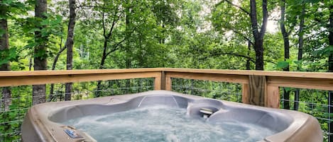 Relax on the deck in the hot tub!