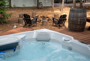Relax in your four-person hot tub