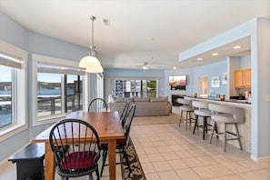 dining area and breakfast bar