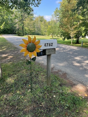 Look for the sunflower when you drive up to the house!