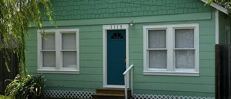 Front of Parrot house, all fresh paint and mostly new furniture. 