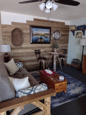 Living area with cafe table for added gathering