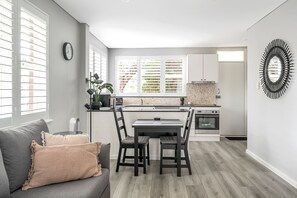 Lovely light living space with generous kitchen