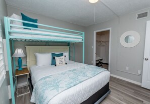 Second Bedroom: Queen Bed and Twin Bunkbed