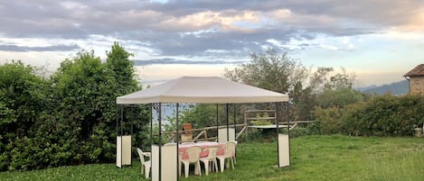 great gazebo to eat "al fresco" in reserved garden outside apartment