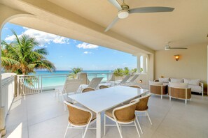 Dining table on balcony