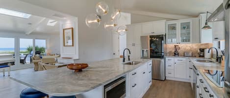 Kitchen with ten foot island, double sinks, double ovens!