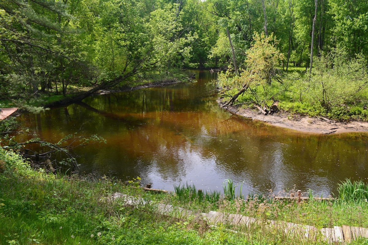 Water-Front, Au Sable River Cheerfully Updated Getaway