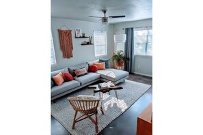 Lot's of light in this cozy living room.