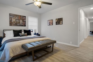Ceiling Fan, Indoors, Bed, Furniture, Flooring