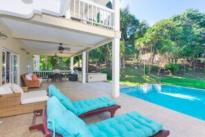 Private pool and lounge chairs