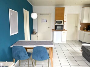 Ferienwohnung, 47 qm, 1 Schlafzimmer, Gemeinschaftsterrasse, max. 4 Personen + Kleinkind