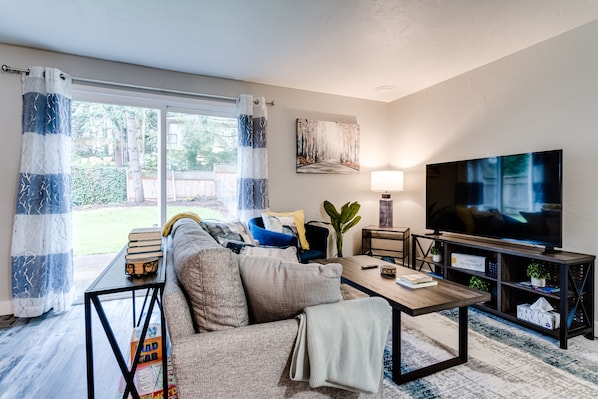 Living room with smart TV