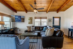 Top-Level Living Room with Deck Access