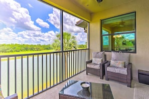 Private Screened Balcony | River Views | Outdoor Seating