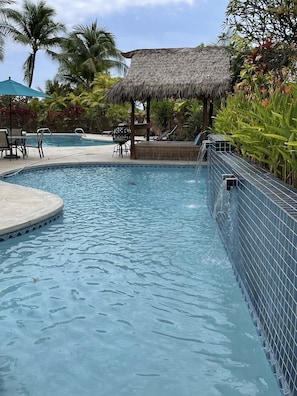 The resort features two beautiful salt-water pools.