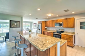 Kitchen | Breakfast Bar w/ Seating | Microwave