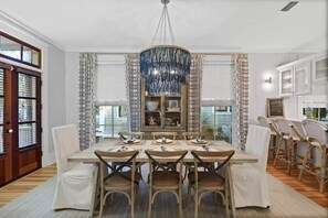 Dining area seats 8