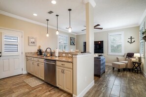 Beautiful kitchen and living area to enjoy your stay near Historic St. Augustine