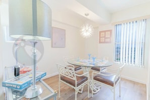 Dining Area to the right with a dry bar.