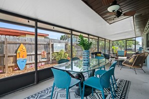 Expansive screened patio for additional gathering space.