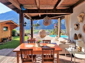 Table, Furniture, Property, Plant, Sky, Window, Building, Wood, Shade, Interior Design