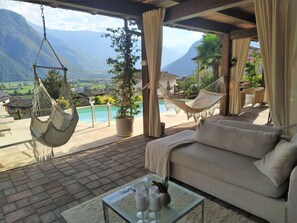 Plant, Sky, Azure, Water, Interior Design, Shade, Flowerpot, Tree, Mountain, Building