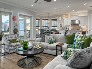 Green Goddess is luxurious, and comfortable with an exciting  coastal vibe throughout