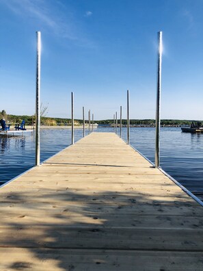 Dock to the lake with shallow swimming area