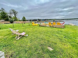 Backyard with lake access