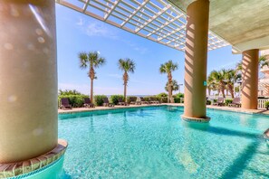 Stretch out on a lounge chair alongside this fabulous oceanfront pool.