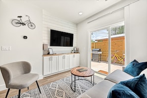 Living room opens to patio.