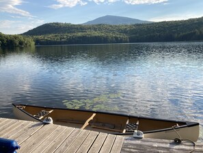 Two-person canoe. 