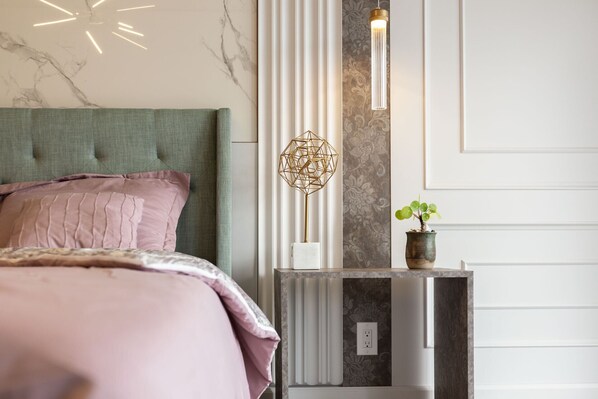 Master bedroom (queen bed and single bed) with private master bathroom