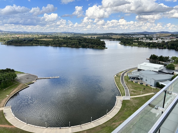 Balcony overlooking the lake