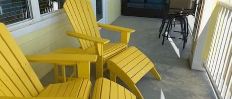Read or nap in the Adirondack chairs on the large patio.