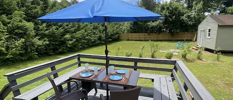 Back Deck overlooking Private Backyard