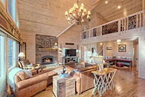 Large living room with smart TV