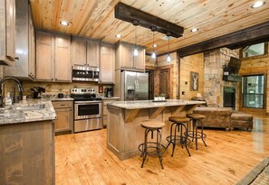 Modern meets rustic in this beautiful kitchen, ready for your culinary adventures.